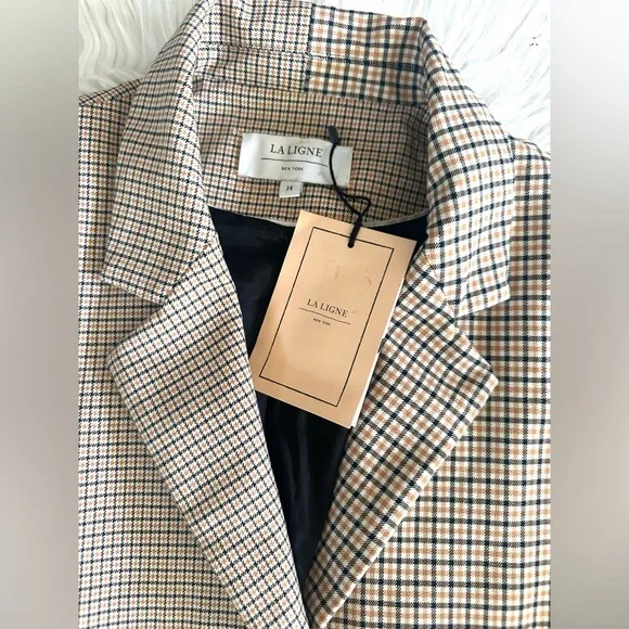 La Ligne Plaid Print Blazer NWT Size 14 & 10 - Picture 4 of 14